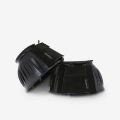 Horse Riding Rubber Overreach Boots For Horse And Pony 100 Twin-Pack - Black