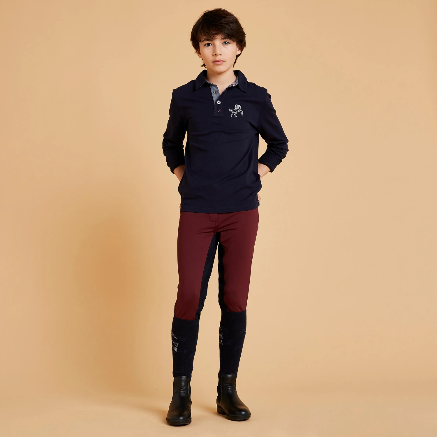 Boys' Horse Riding Long-Sleeved Polo 100 - Image 2