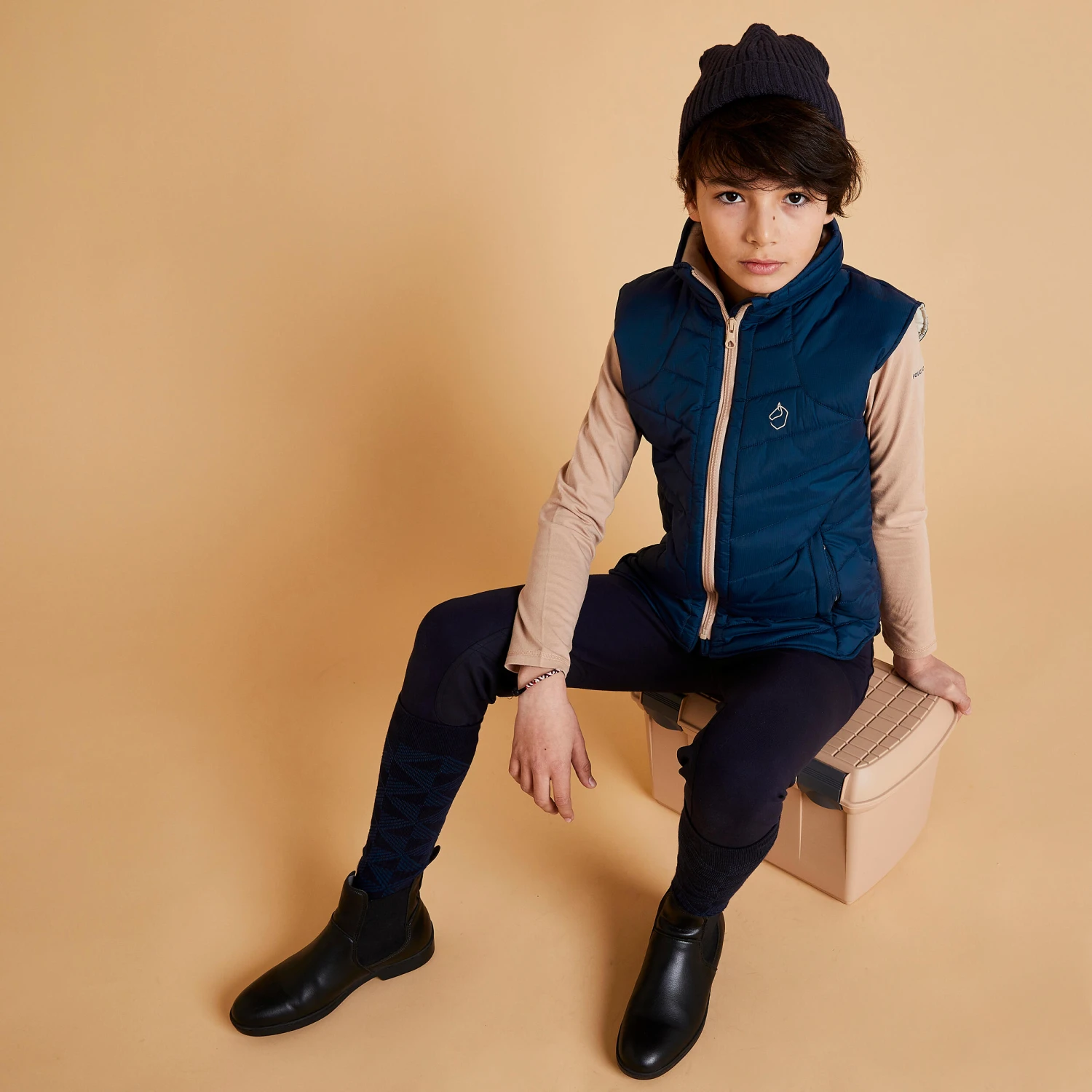 Kids' Warm Padded Horse Riding Gilet 500 - Image 6