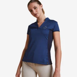 Women's Horse Riding Short-Sleeved Mesh Polo Shirt 500