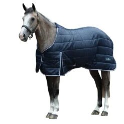 Saxon StandardNeck Channel Quilt Midweight Horse Stable Rug (Navy/White)